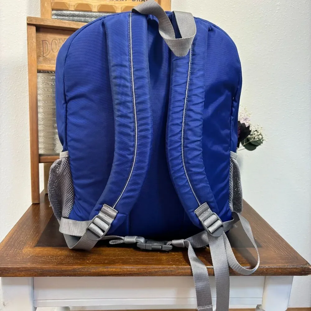 L.L.Bean Deluxe Book Pack Backpack Blue Gray School Bag Organizer 505791